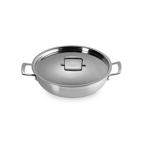 Le Creuset 3-PLY Stainless Steel Non-Stick Shallow Casserole with Lid 30cm